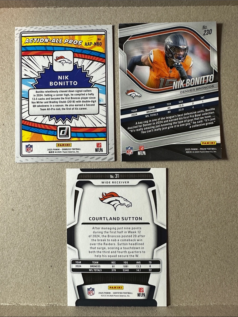 Bo Nix + 3 Patrick Surtain II rookies w/ Bonitto/Sutton/Mims Broncos lot of 18 - Picture 13 of 15